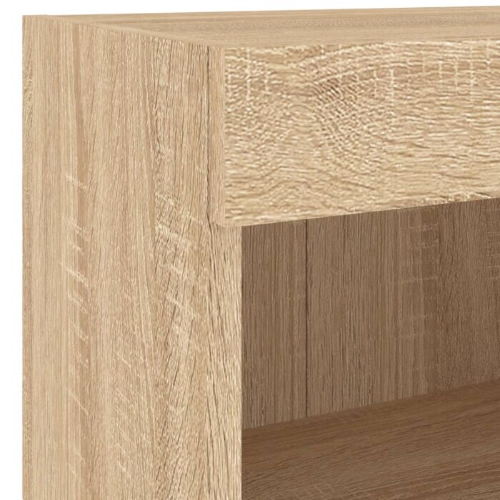 Table de chevet murale avec lumières LED chêne sonoma – Image 8