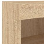 Tables de chevet murales avec lumières LED 2 pcs chêne sonoma – Image 10