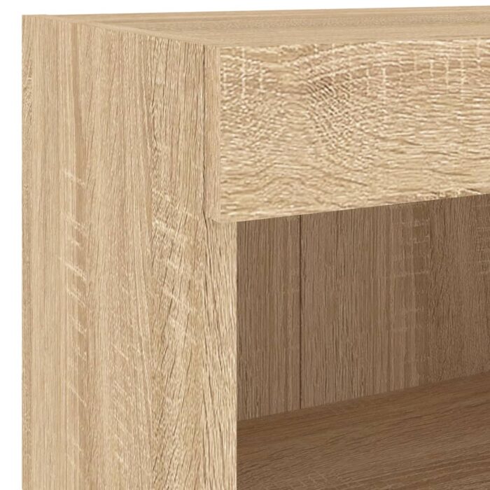 Tables de chevet murales avec lumières LED 2 pcs chêne sonoma – Image 10