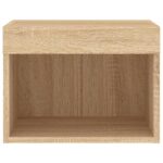Tables de chevet murales avec lumières LED 2 pcs chêne sonoma – Image 7
