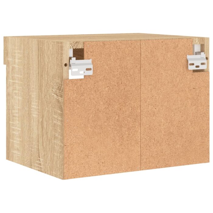 Tables de chevet murales avec lumières LED 2 pcs chêne sonoma – Image 9