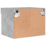 Table de chevet murale avec lumières LED gris béton – Image 7