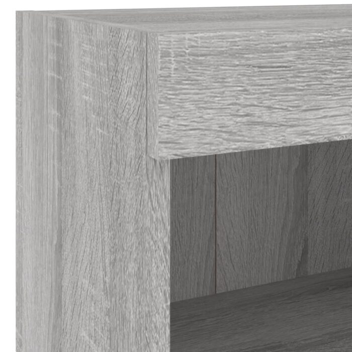 Tables de chevet murales avec lumières LED 2 pcs sonoma gris – Image 10