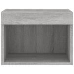 Tables de chevet murales avec lumières LED 2 pcs sonoma gris – Image 7
