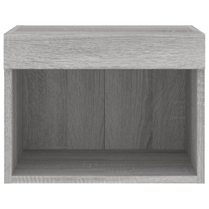 Tables de chevet murales avec lumières LED 2 pcs sonoma gris – Image 7
