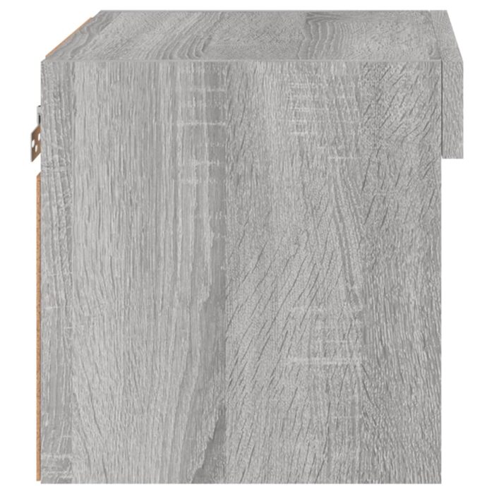 Tables de chevet murales avec lumières LED 2 pcs sonoma gris – Image 8