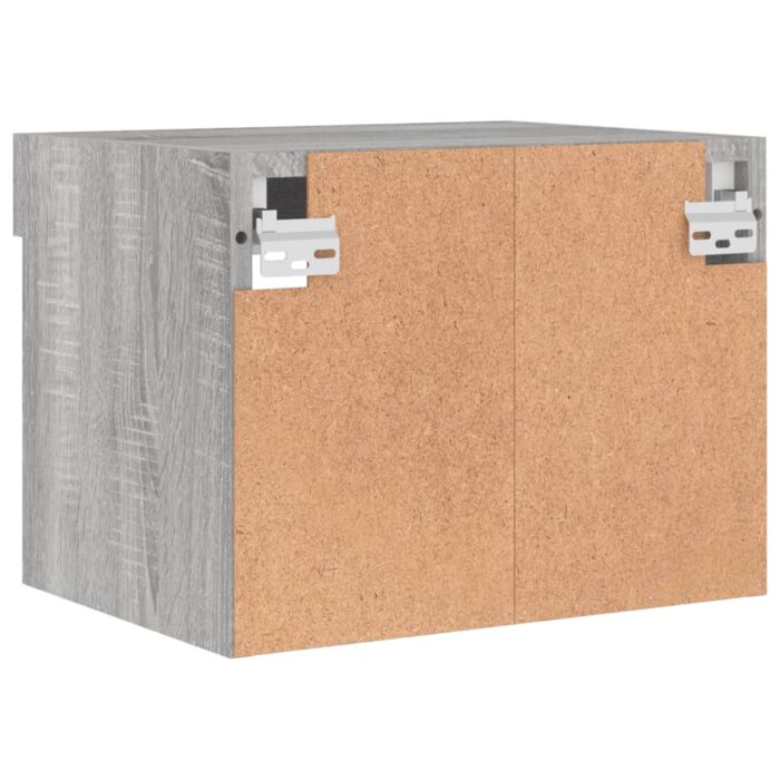Tables de chevet murales avec lumières LED 2 pcs sonoma gris – Image 9
