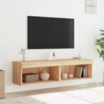 Meubles TV avec lumières LED 2 pcs chêne sonoma 60x30x30 cm – Image 3