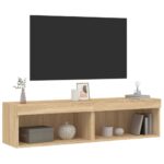 Meubles TV avec lumières LED 2 pcs chêne sonoma 60x30x30 cm – Image 4