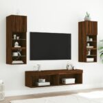 Meuble TV avec lumières LED chêne marron 60x30x30 cm – Image 2