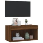 Meuble TV avec lumières LED chêne marron 60x30x30 cm – Image 4