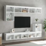 Meuble TV avec lumières LED blanc 80x30x30 cm – Image 2