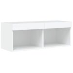 Meuble TV avec lumières LED blanc 80x30x30 cm – Image 5