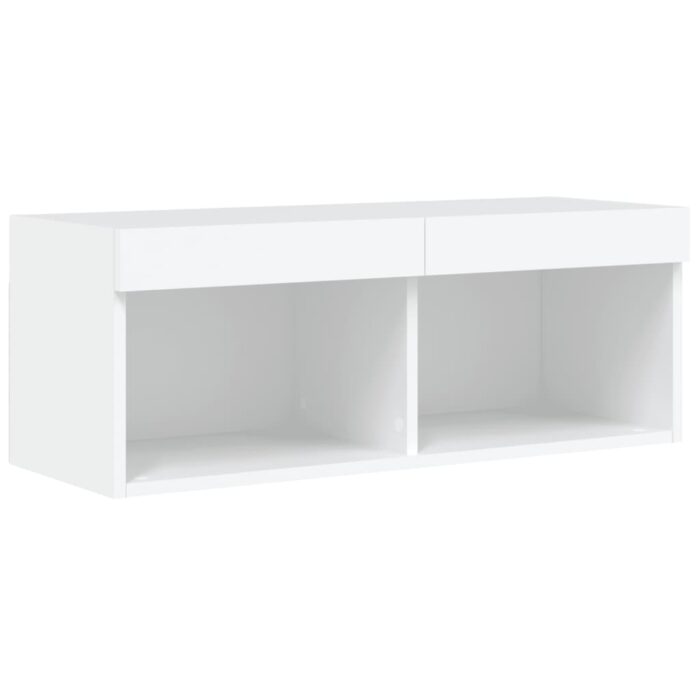 Meuble TV avec lumières LED blanc 80x30x30 cm – Image 5