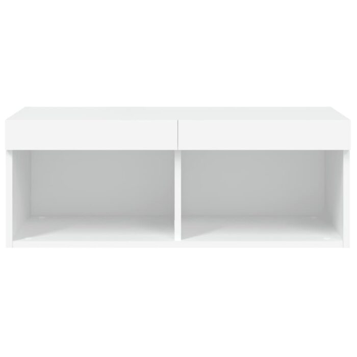 Meuble TV avec lumières LED blanc 80x30x30 cm – Image 6