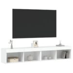Meubles TV avec lumières LED 2 pcs blanc 80x30x30 cm – Image 4
