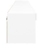 Meubles TV avec lumières LED 2 pcs blanc 80x30x30 cm – Image 7
