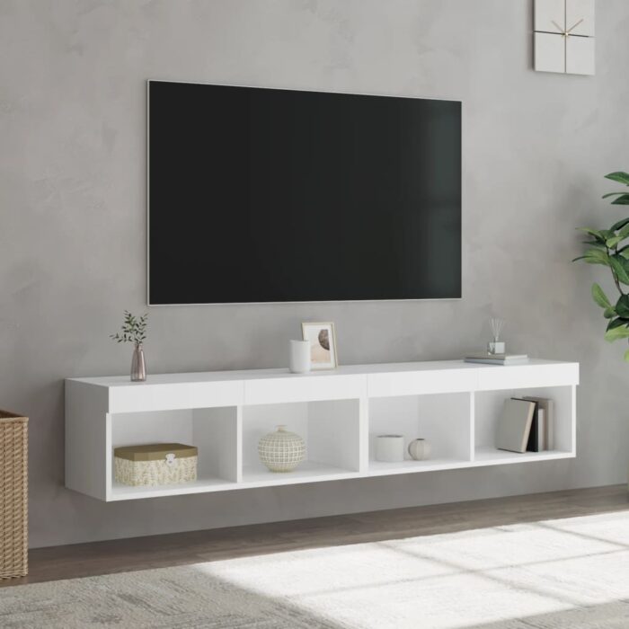 VXL8721012257269_m_en_hd_1.jpg Meubles TV avec lumières LED 2 pcs blanc 80x30x30 cm – Image 1