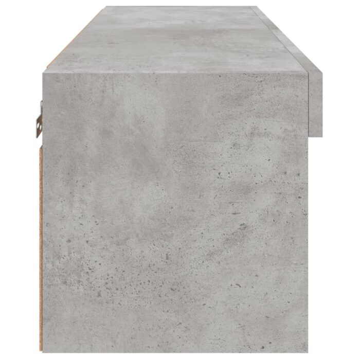 Meuble TV avec lumières LED gris béton 80x30x30 cm – Image 7