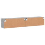 Meubles TV avec lumières LED 2 pcs gris béton 80x30x30 cm – Image 8