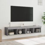 Meubles TV avec lumières LED 2 pcs sonoma gris 80x30x30 cm – Image 3