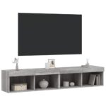 Meubles TV avec lumières LED 2 pcs sonoma gris 80x30x30 cm – Image 4