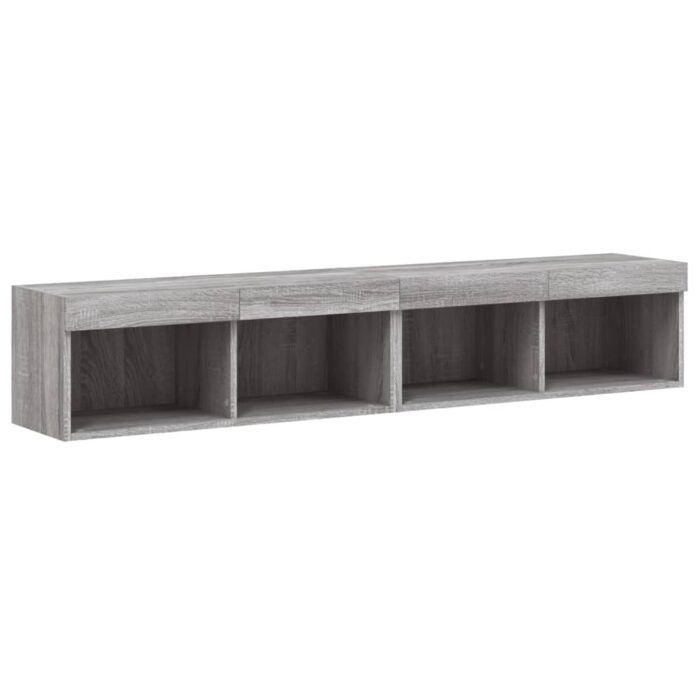 Meubles TV avec lumières LED 2 pcs sonoma gris 80x30x30 cm – Image 5