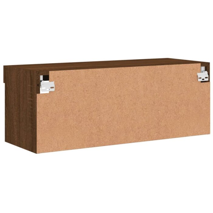 Meuble TV avec lumières LED chêne marron 80x30x30 cm – Image 8