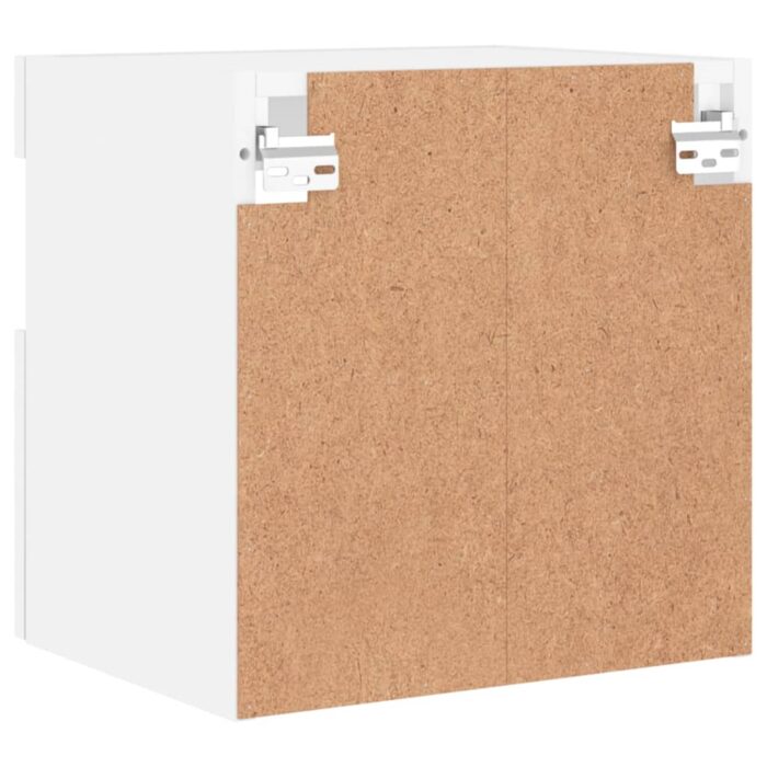 Meubles TV muraux avec lumières LED 2 pcs blanc 40x30x40 cm – Image 10