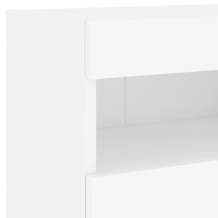 Meubles TV muraux avec lumières LED 2 pcs blanc 40x30x40 cm – Image 11