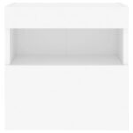 Meubles TV muraux avec lumières LED 2 pcs blanc 40x30x40 cm – Image 8