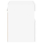 Meubles TV muraux avec lumières LED 2 pcs blanc 40x30x40 cm – Image 9