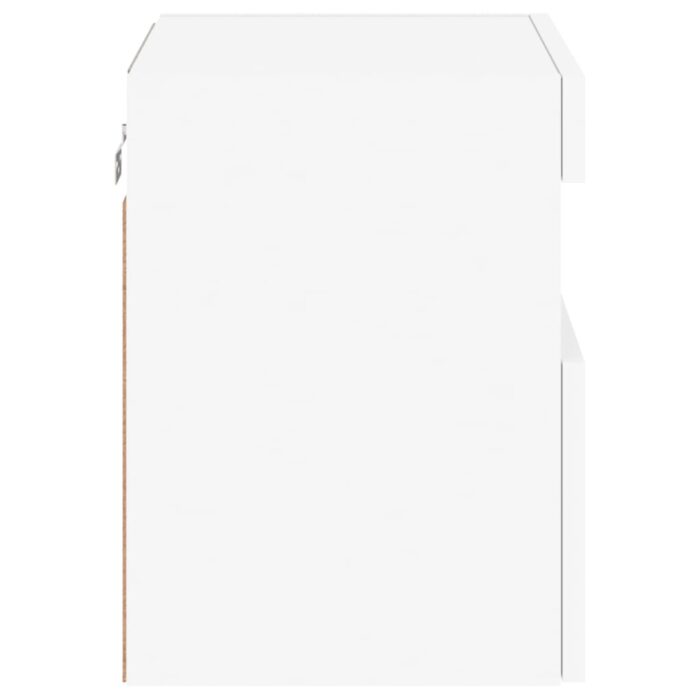 Meubles TV muraux avec lumières LED 2 pcs blanc 40x30x40 cm – Image 9