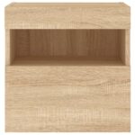 Meuble TV mural avec lumières LED chêne sonoma 40x30x40 cm – Image 7