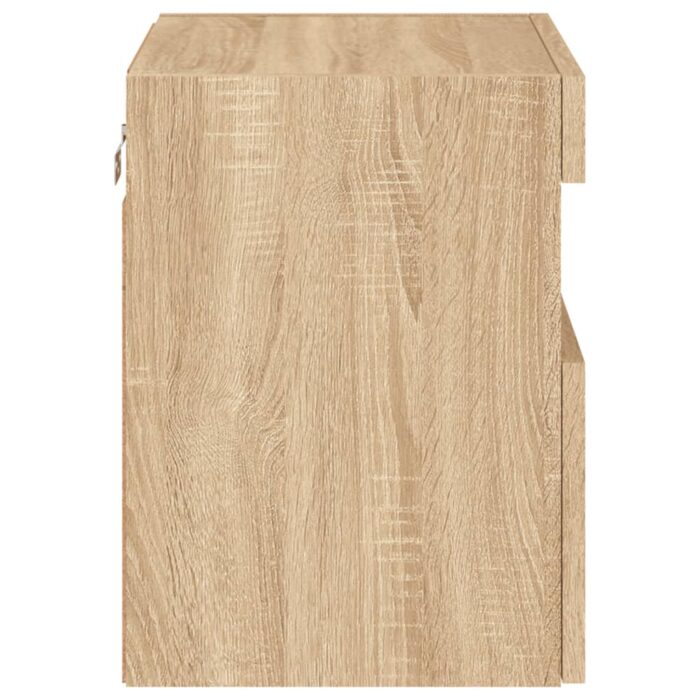 Meubles TV muraux lumières LED 2 pcs chêne sonoma 40x30x40 cm – Image 9