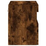 Meuble TV mural avec lumières LED chêne fumé 40x30x40 cm – Image 8