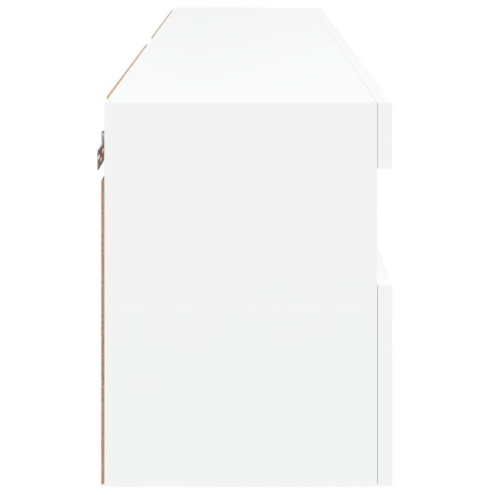 Meubles TV muraux avec lumières LED 2 pcs blanc 60x30x40 cm – Image 8