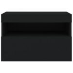 Meuble TV mural avec lumières LED noir 60x30x40 cm – Image 7