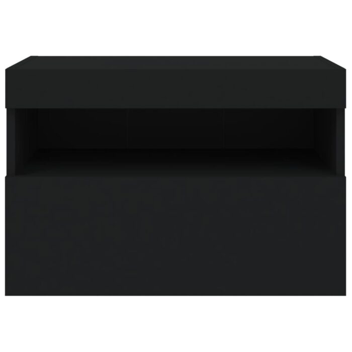 Meuble TV mural avec lumières LED noir 60x30x40 cm – Image 7