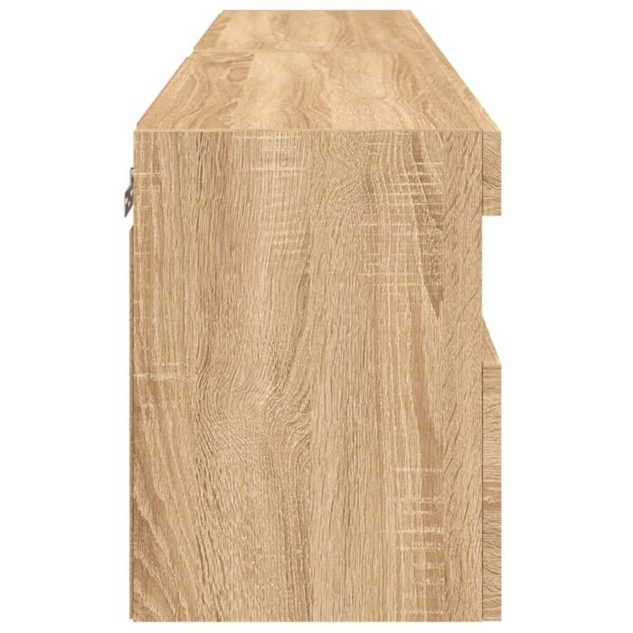 Meubles TV muraux lumières LED 2 pcs chêne sonoma 60x30x40 cm – Image 8