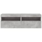 Meubles TV muraux et lumières LED 2pcs gris béton 60x30x40 cm – Image 7