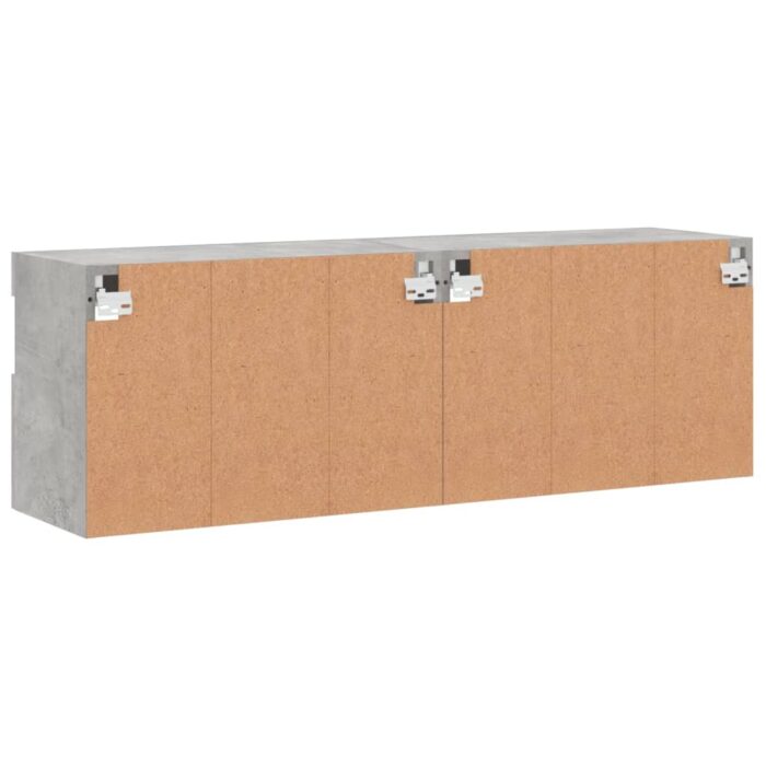 Meubles TV muraux et lumières LED 2pcs gris béton 60x30x40 cm – Image 9