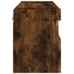 Meuble TV mural avec lumières LED chêne fumé 60x30x40 cm – Image 8
