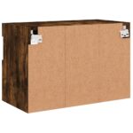 Meuble TV mural avec lumières LED chêne fumé 60x30x40 cm – Image 9
