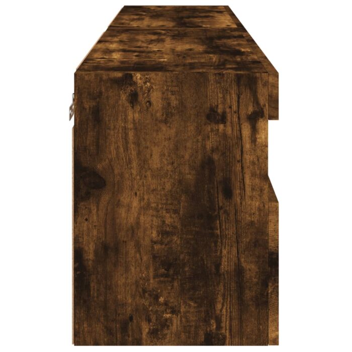 Meubles TV muraux et lumières LED 2pcs chêne fumé 60x30x40 cm – Image 8