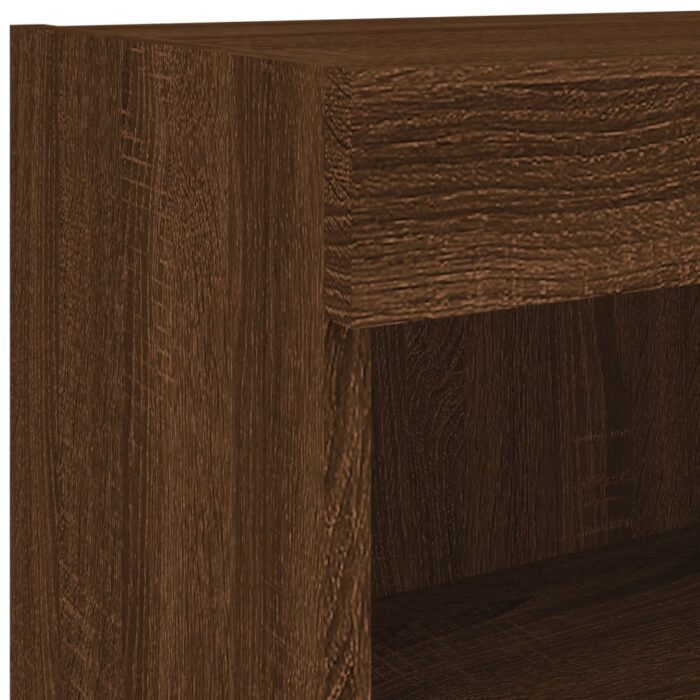 Meuble TV mural avec lumières LED chêne marron 60x30x40 cm – Image 10