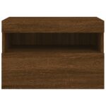 Meuble TV mural avec lumières LED chêne marron 60x30x40 cm – Image 7