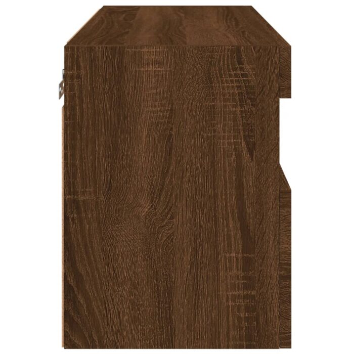 Meuble TV mural avec lumières LED chêne marron 60x30x40 cm – Image 8