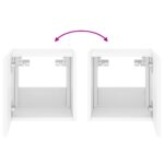 Meuble TV mural avec lumières LED blanc 30,5x35x30 cm – Image 10