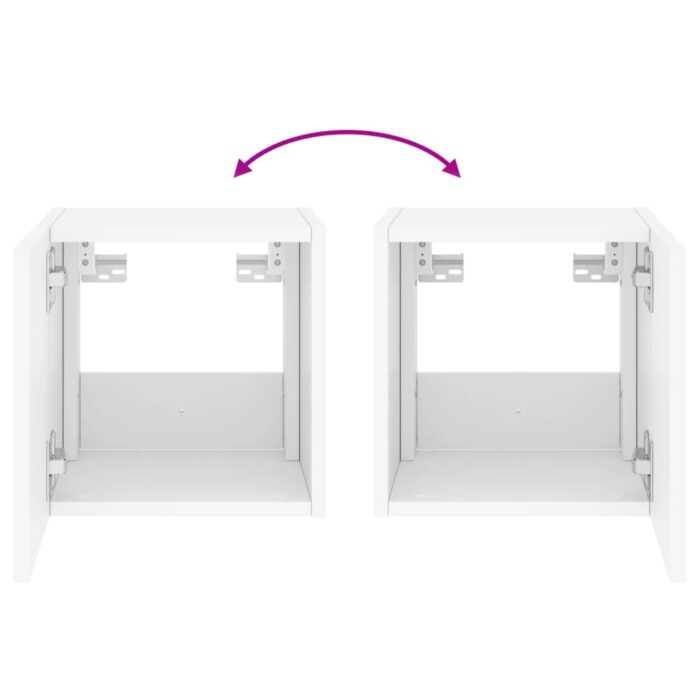 Meuble TV mural avec lumières LED blanc 30,5x35x30 cm – Image 10